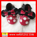 2015 new design cute handmade OEM/ODM bow baby moccasins soft sole baby shoes calf leather